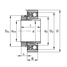 Bearing 2212-K-2RS-TVH-C3 + H312 FAG