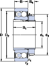Bearing 2309 E-2RS1KTN9 + H 2309 SKF