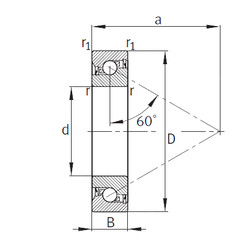 Bearing BSB035072-2RS-T FAG