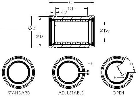 Bearing LBE 8 UU AST