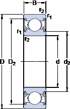Bearing E2.6304-2RSH SKF