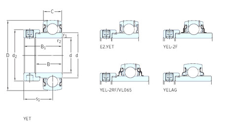 Bearing E2.YET208-108 SKF
