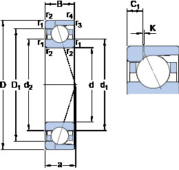 Bearing 7040 CD/P4AH1 SKF
